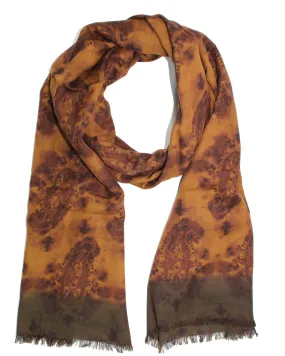 Sartorio Scarf Brown Paisley - Luxury Wool Silk Shawl