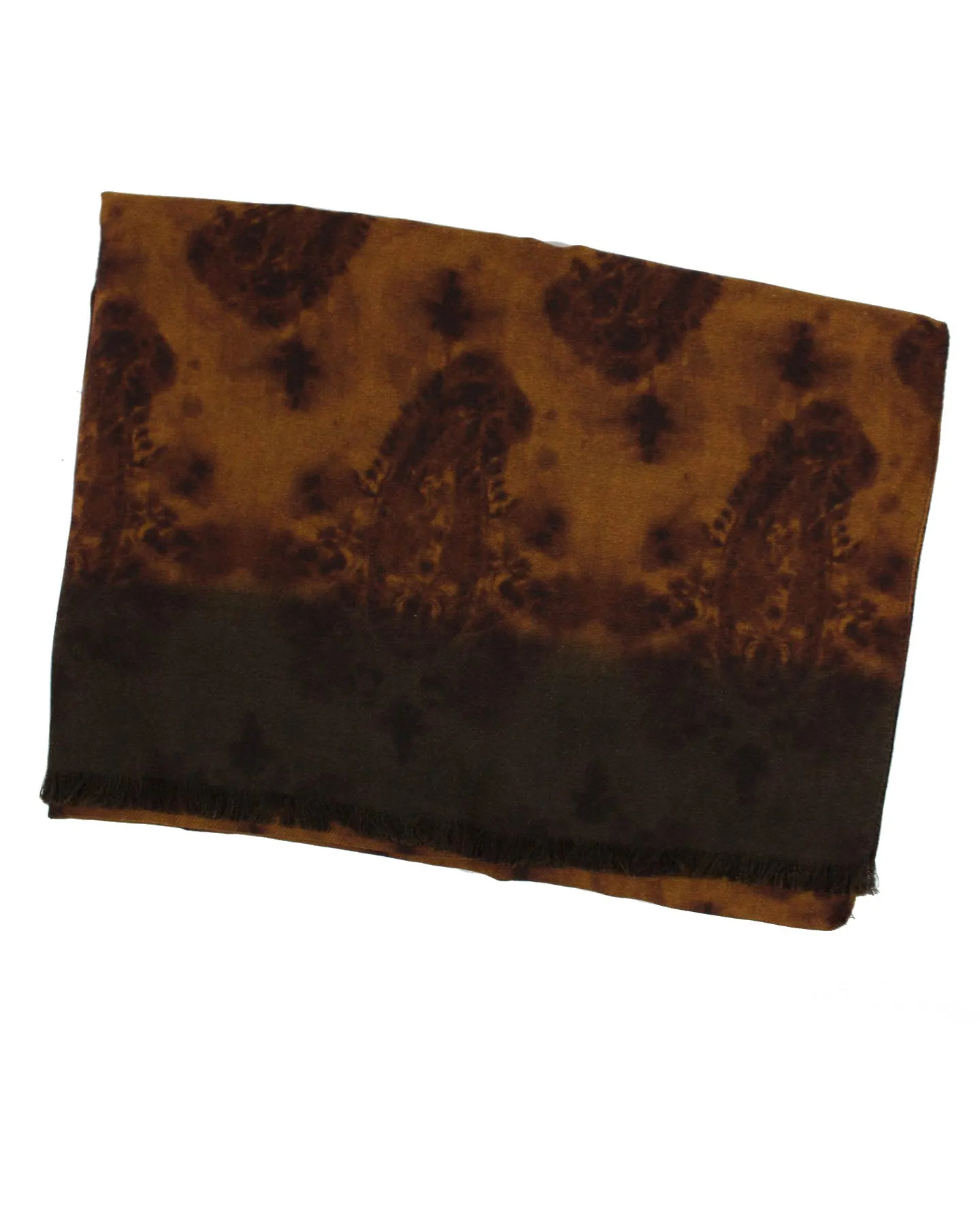 Sartorio Scarf Brown Paisley - Luxury Wool Silk Shawl