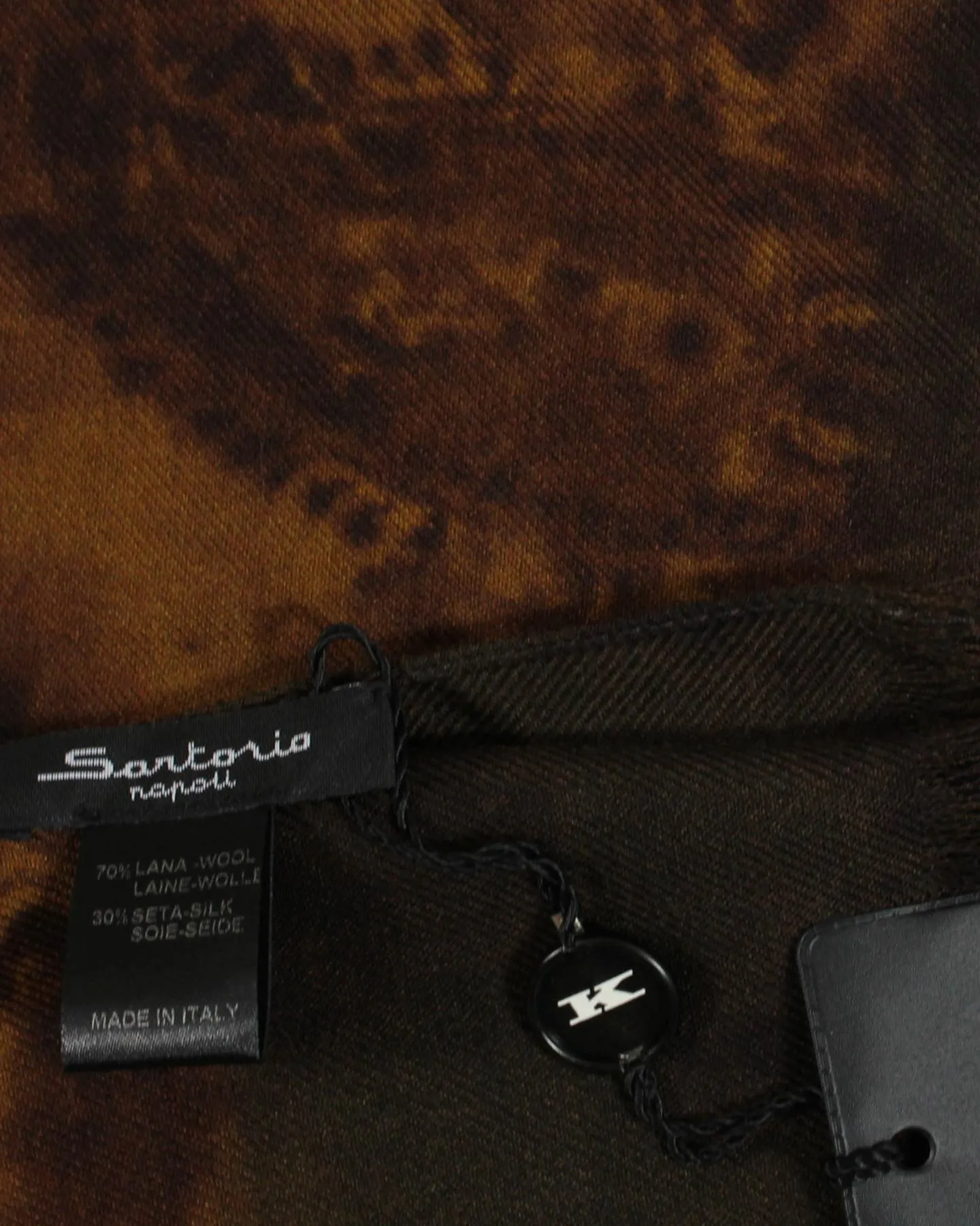 Sartorio Scarf Brown Paisley - Luxury Wool Silk Shawl