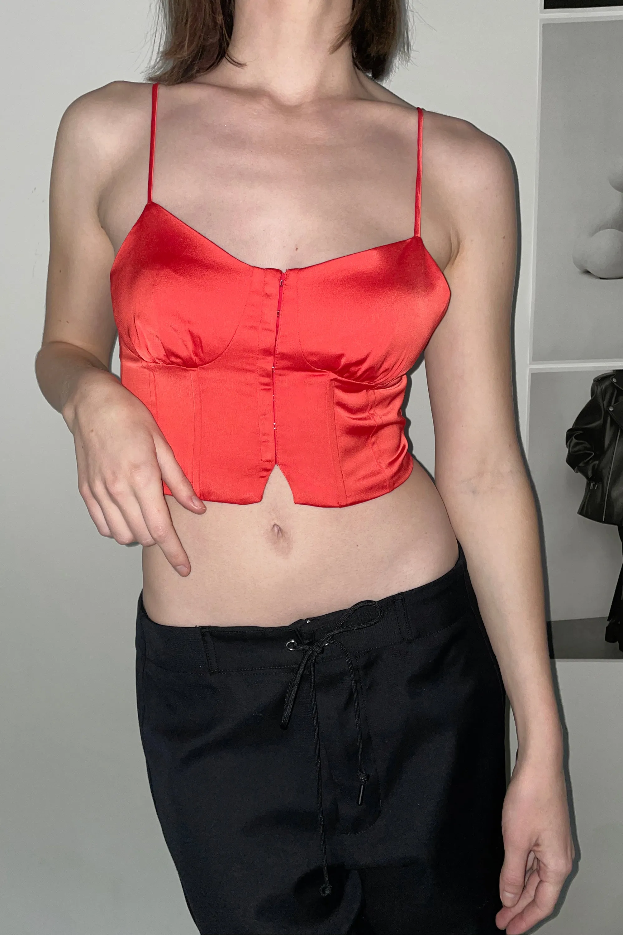 SATIN BUSTIER TOP