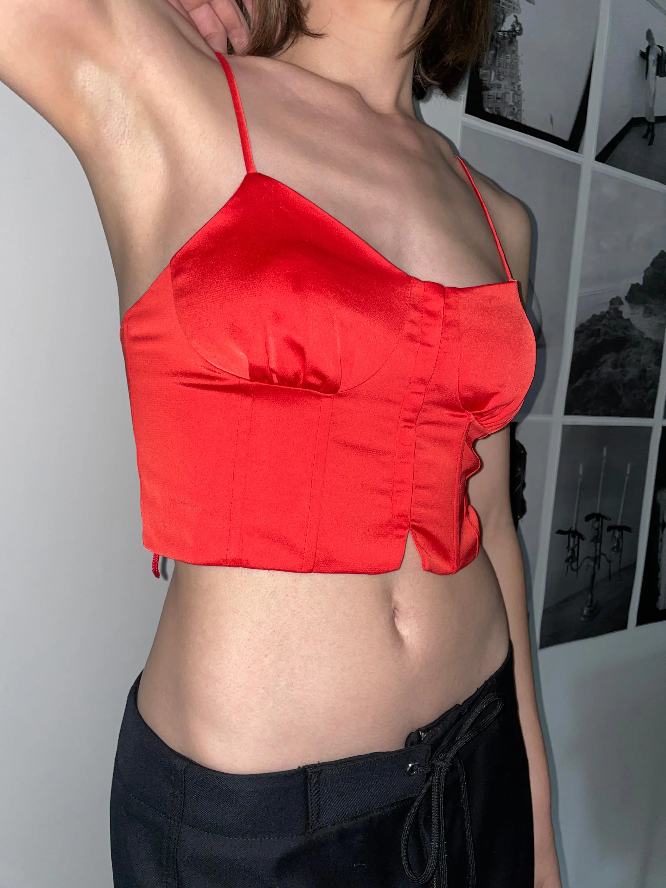 SATIN BUSTIER TOP