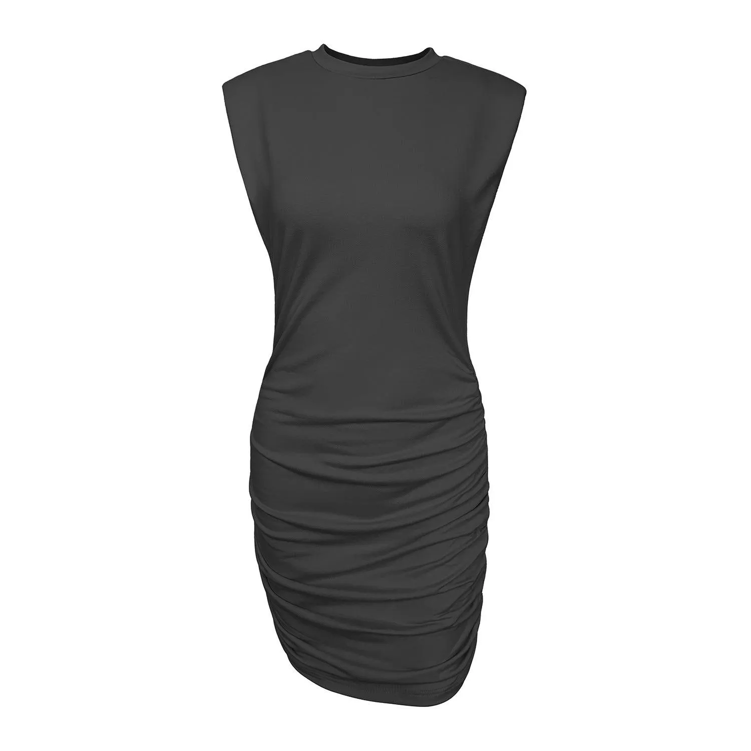 Sexy Skinny Tank Mini Dress With Slim Round Neck