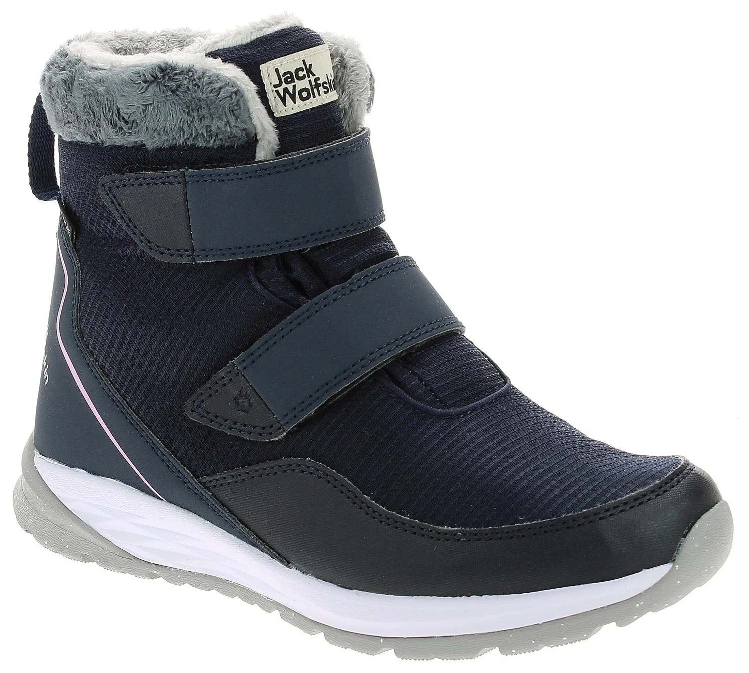 shoes Jack Wolfskin Polar Wolf Texapore Mid VC - Dark Blue/Rose - girl´s