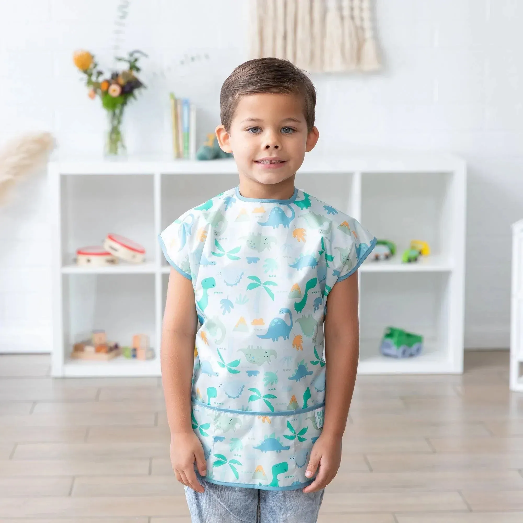 Short-Sleeved Art Smock: Dinosaurs