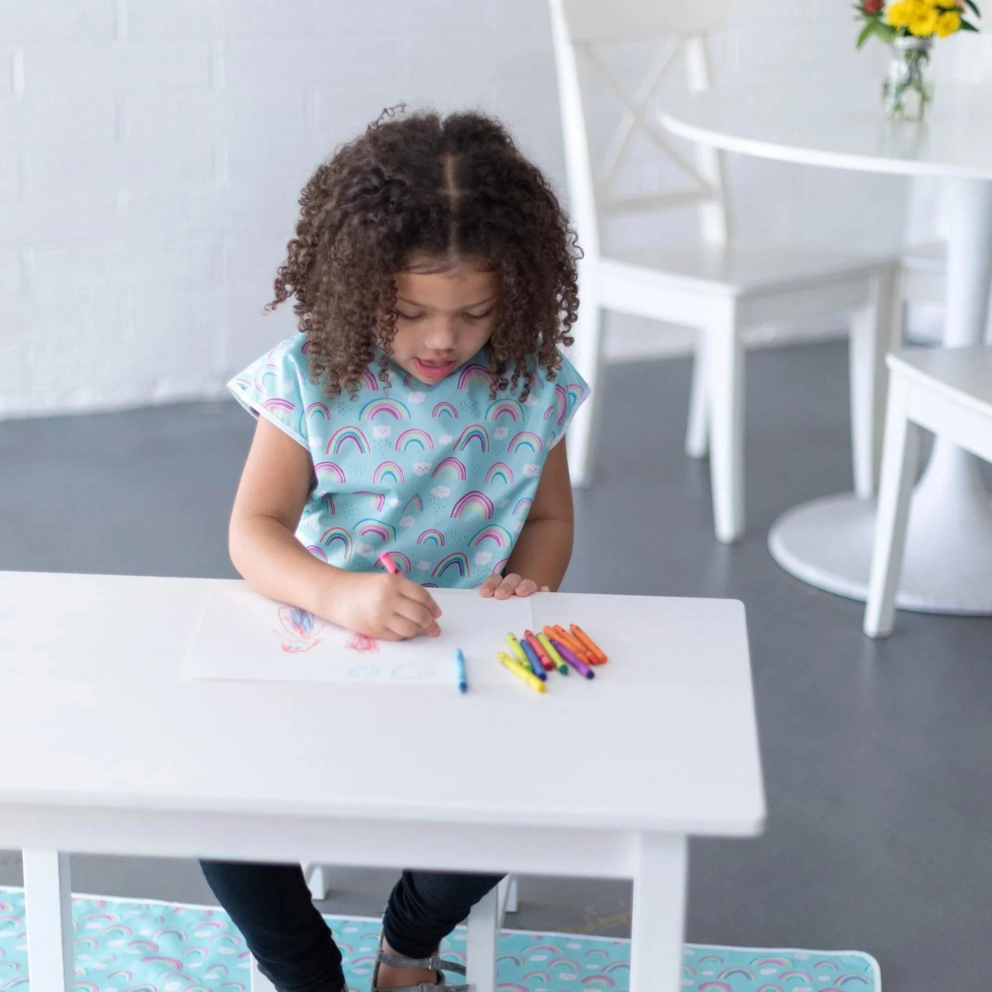 Short-Sleeved Art Smock: Rainbows