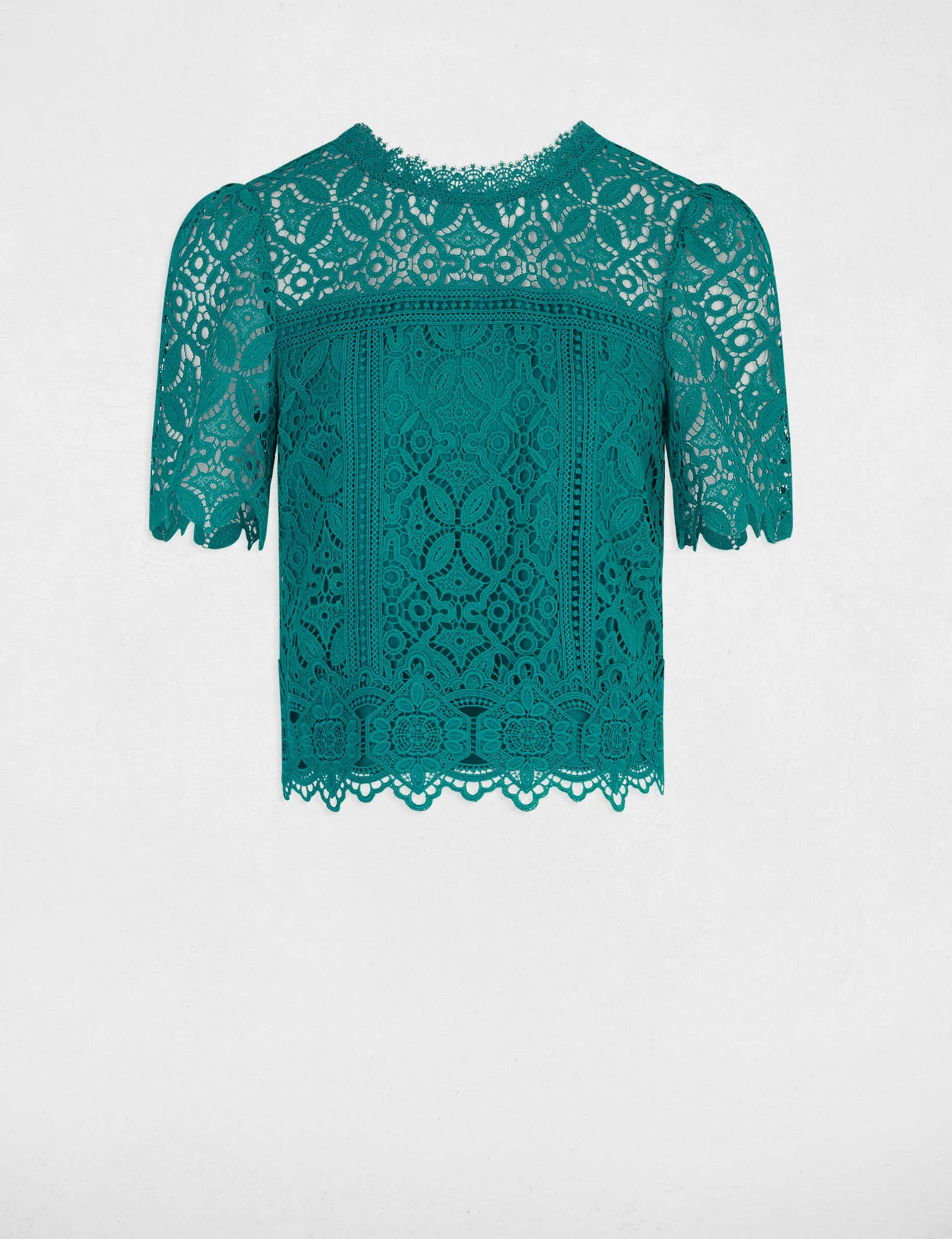 Short-sleeved blouse mid-green women