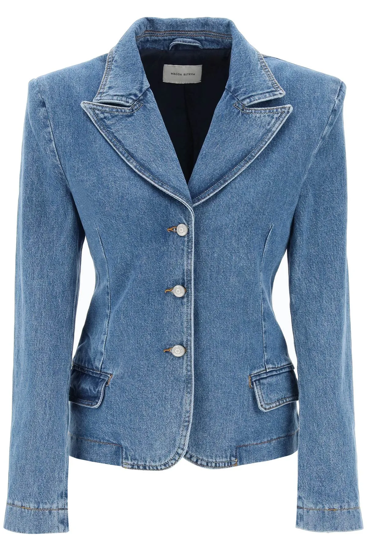 single-breasted jacket in denim