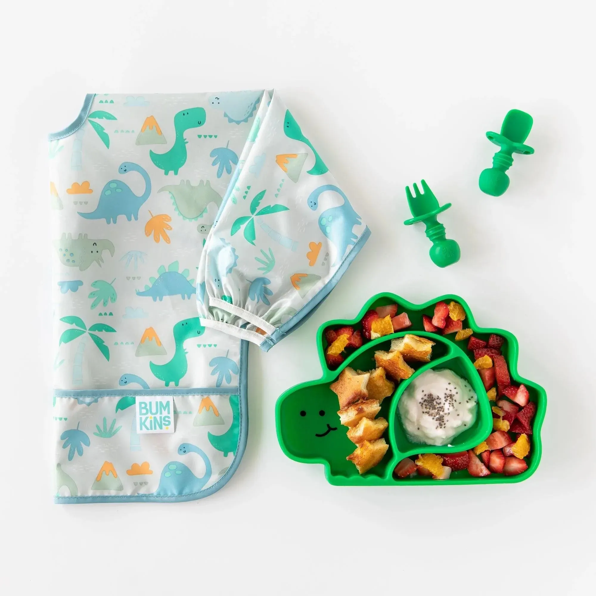 Sleeved Bib: Dinosaurs