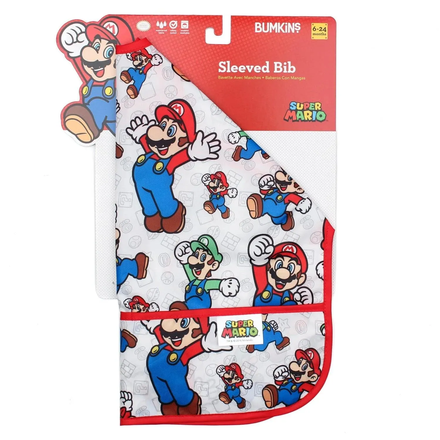 Sleeved Bib: Super Mario Classic