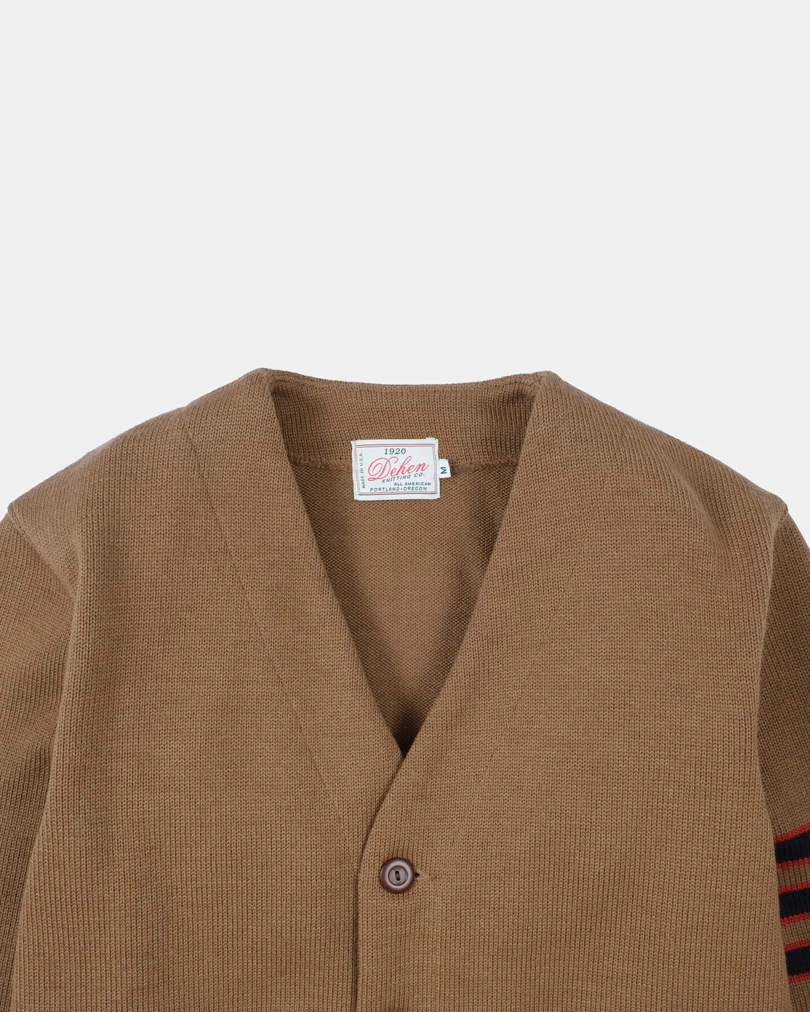 Slouchy Varsity Cardigan - Dark Tan