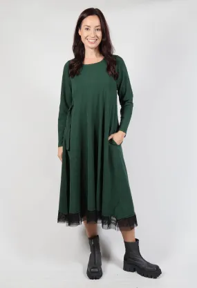 Smock Dress in Dark Green