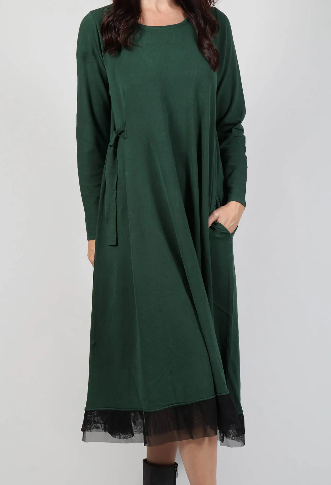 Smock Dress in Dark Green