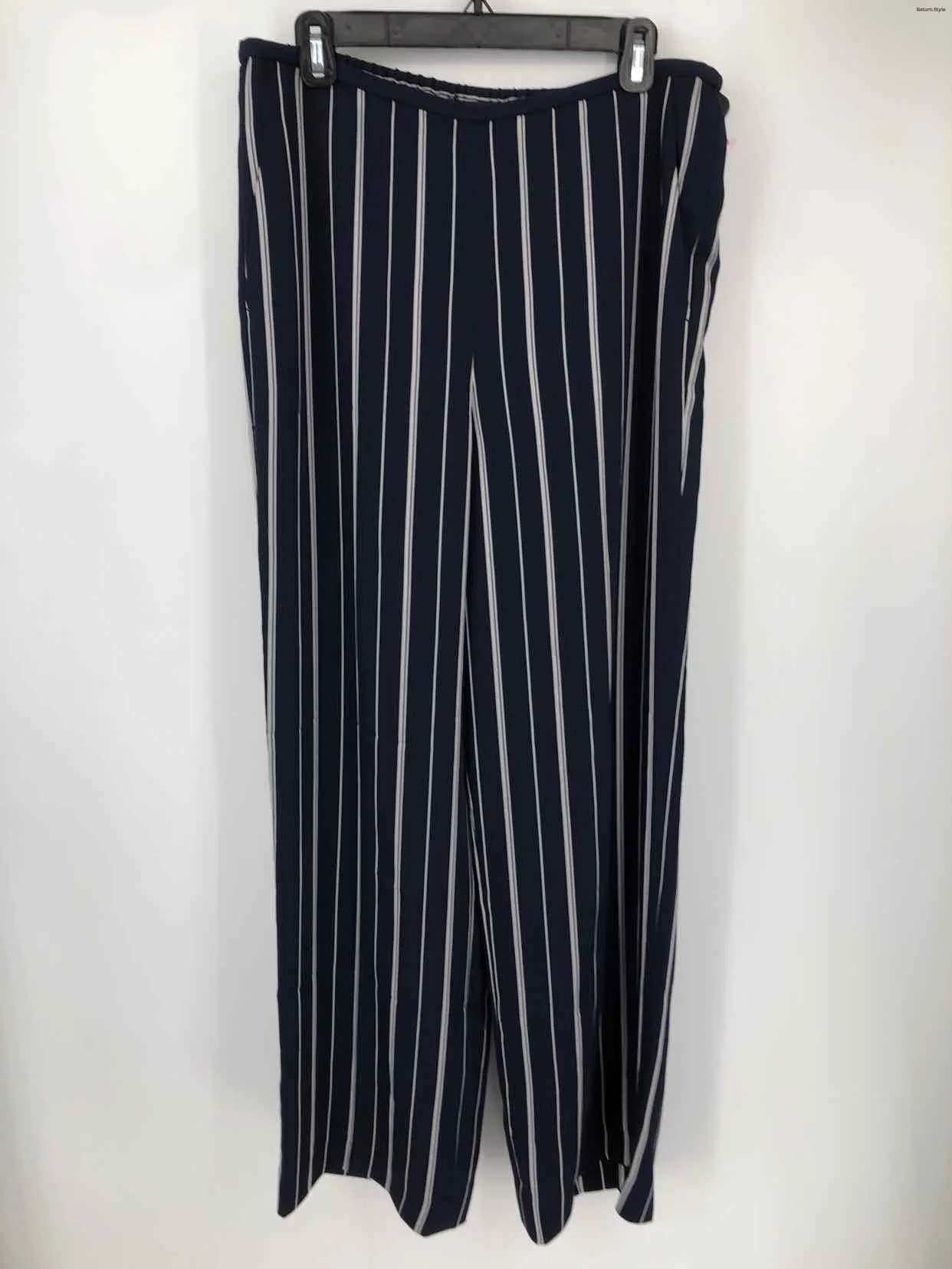 ST. JOHN Navy Gray Vertical Stripes Size MEDIUM (M) Pants