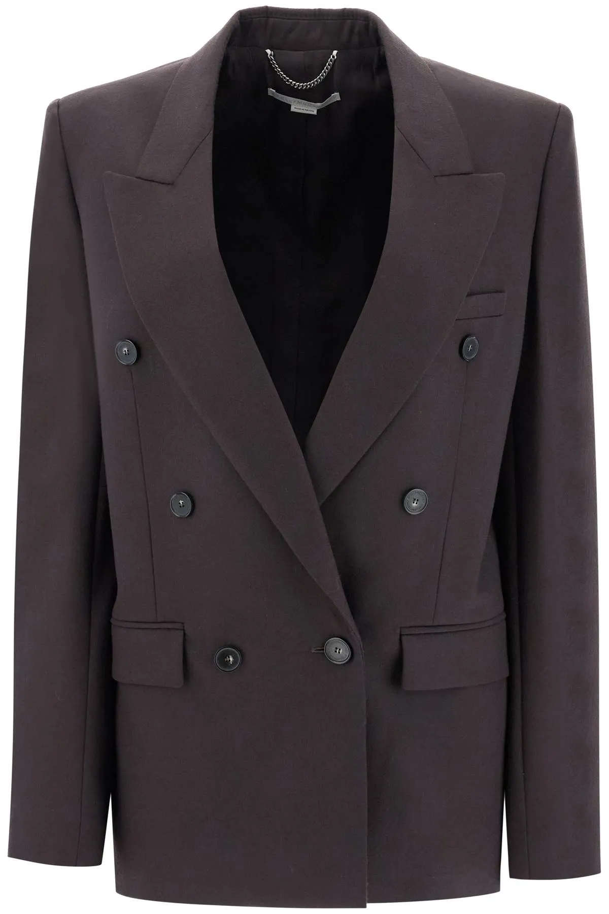 Stella Mc Cartney Double Breasted Wool Blazer   Brown