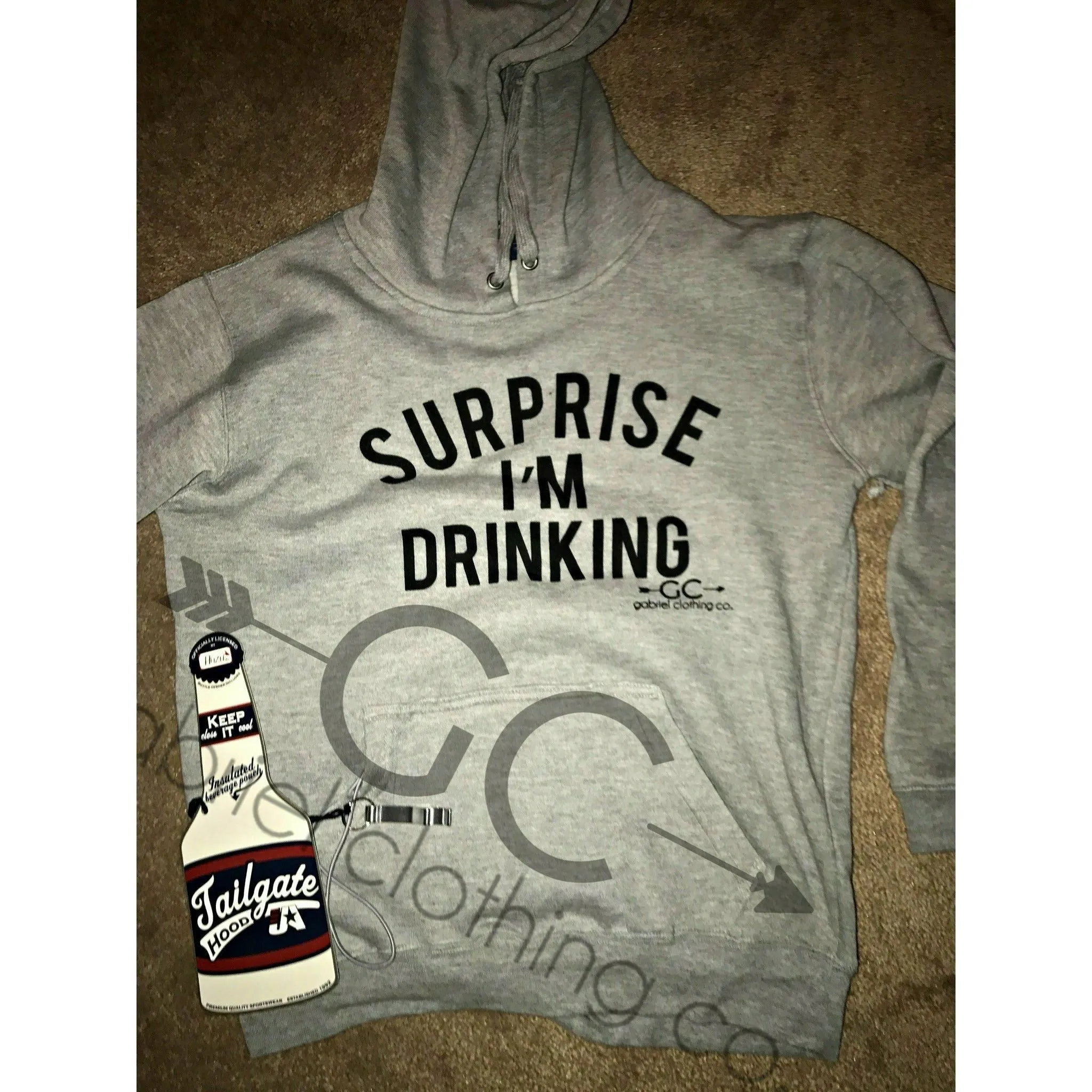 Surprise Hoodie with Koozie and Bottle opener