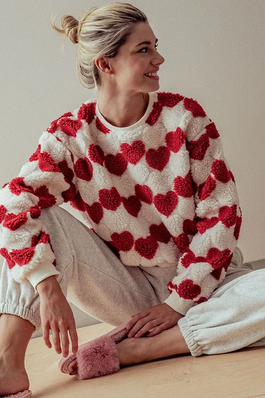 Sweater Warm Hearts Rojo