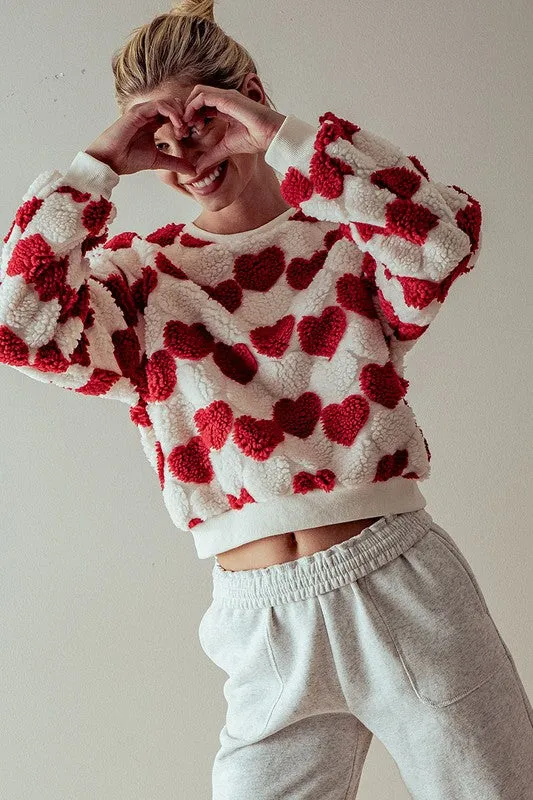 Sweater Warm Hearts Rojo