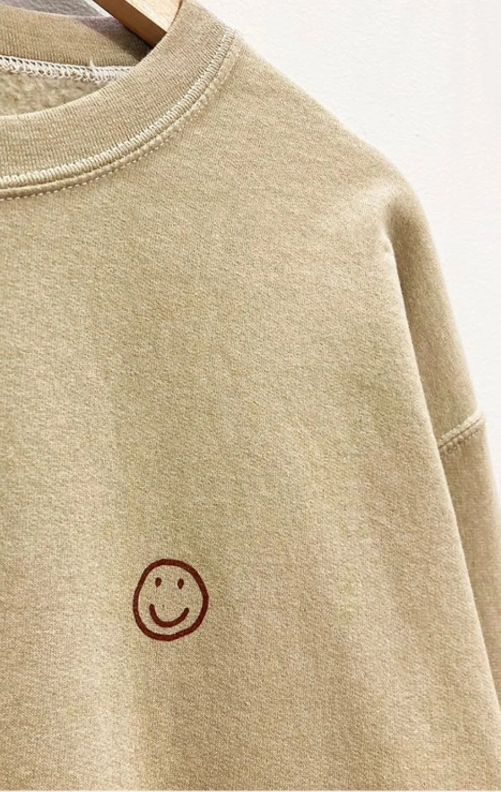 The Allie Smile Pullover in Tan