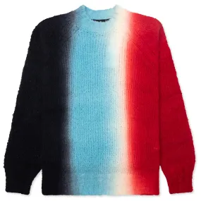 Tie Dye Knit Pullover - Black/Red