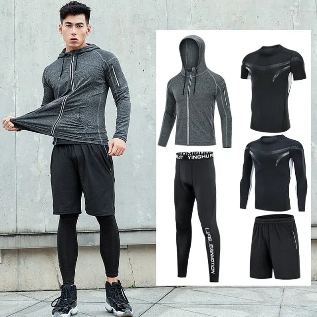 Tracksuit Compression Sportswear for Gym Fitness Workout 5pcs / Set