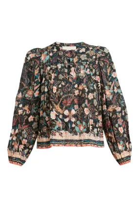 Ulla Johnson Andi Blouse in Obsidian Botanica