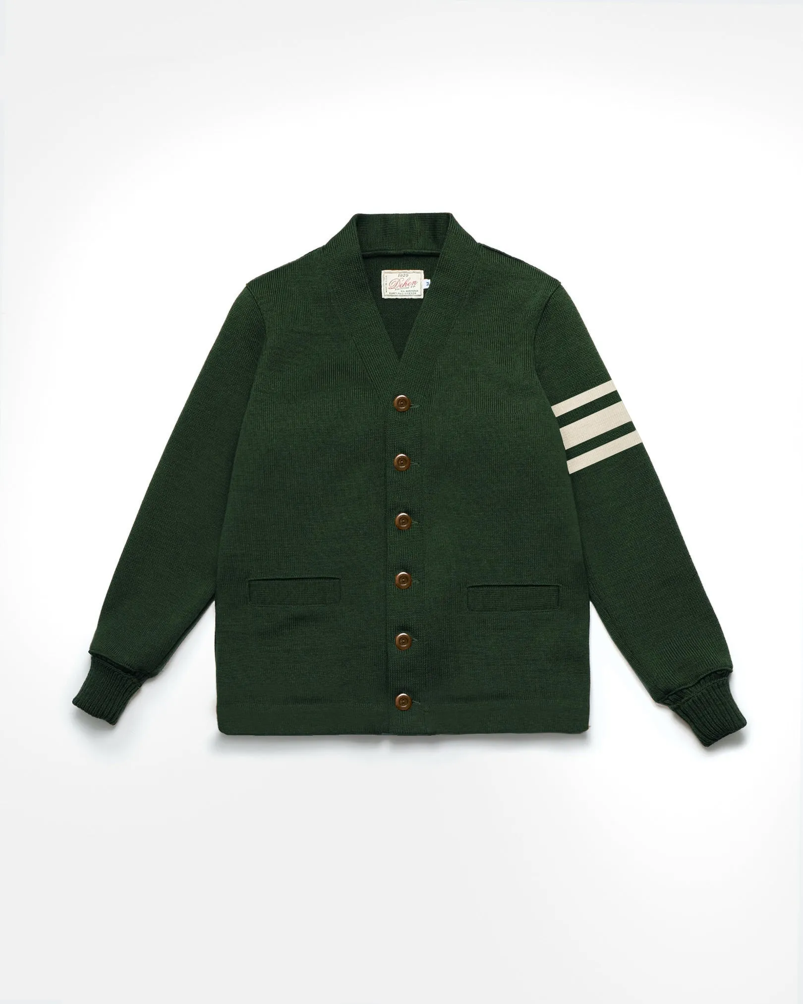 Varsity Cardigan - Pine Off White