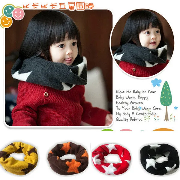 Vogue Kids Child Boy Girl Warm Stars Print Snood Scarves Shawl Neckerchief 2-7YearSM6