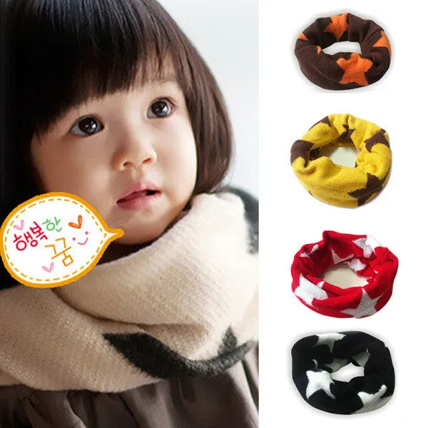 Vogue Kids Child Boy Girl Warm Stars Print Snood Scarves Shawl Neckerchief 2-7YearSM6