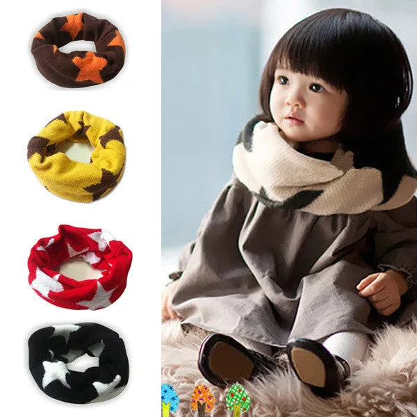 Vogue Kids Child Boy Girl Warm Stars Print Snood Scarves Shawl Neckerchief 2-7YearSM6