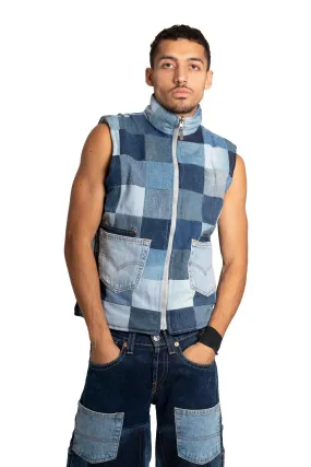 VT Rework: Reversible North Face Zip Up Denim Vest