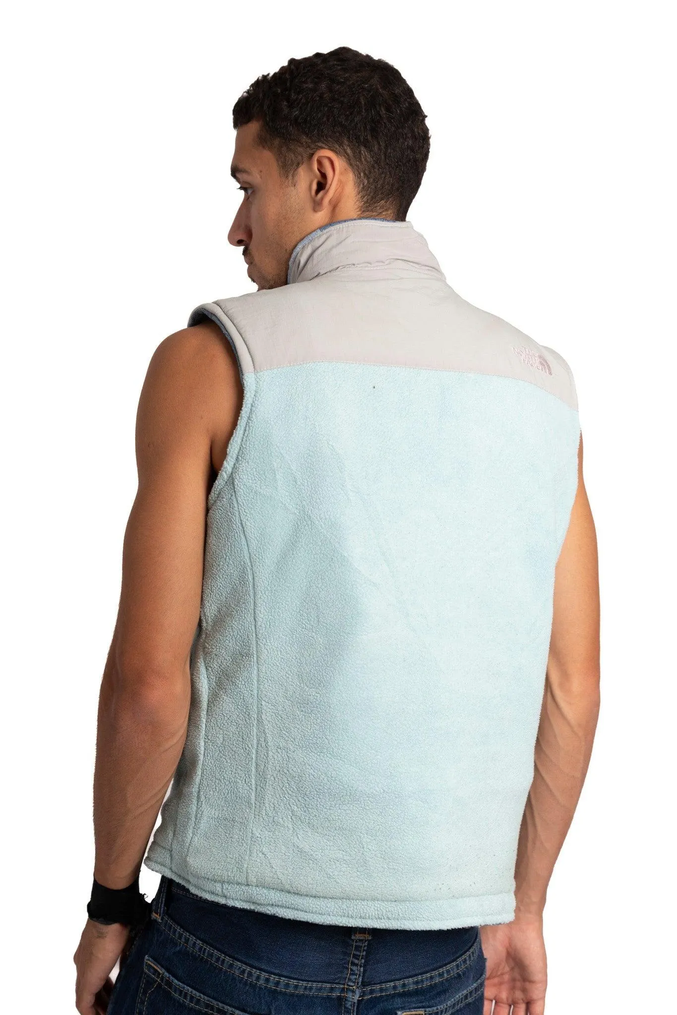 VT Rework: Reversible North Face Zip Up Denim Vest