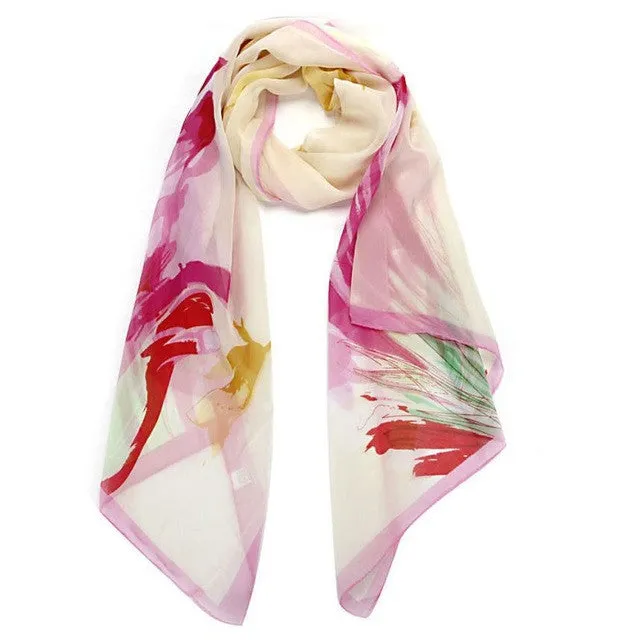 woman scarf Chiffon Daffodils Women Scarf Shawl Scarf Scarves Wrap Stole Warm for  GS