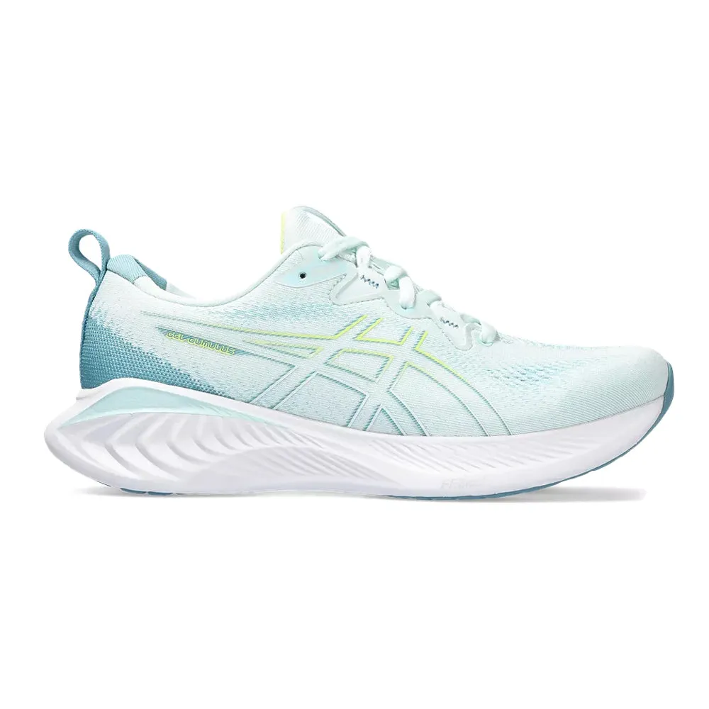 Women's Asics GEL-Cumulus 25, Soothing Sea/Glow Yellow, 9.5 B Medium