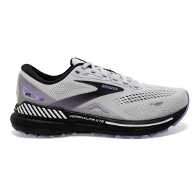 Women's Brooks Adrenaline GTS 23, Grey/Black/Purple, 6.5 2A Narrow