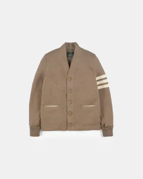 Women's Varsity Cardigan - Café / Off-White