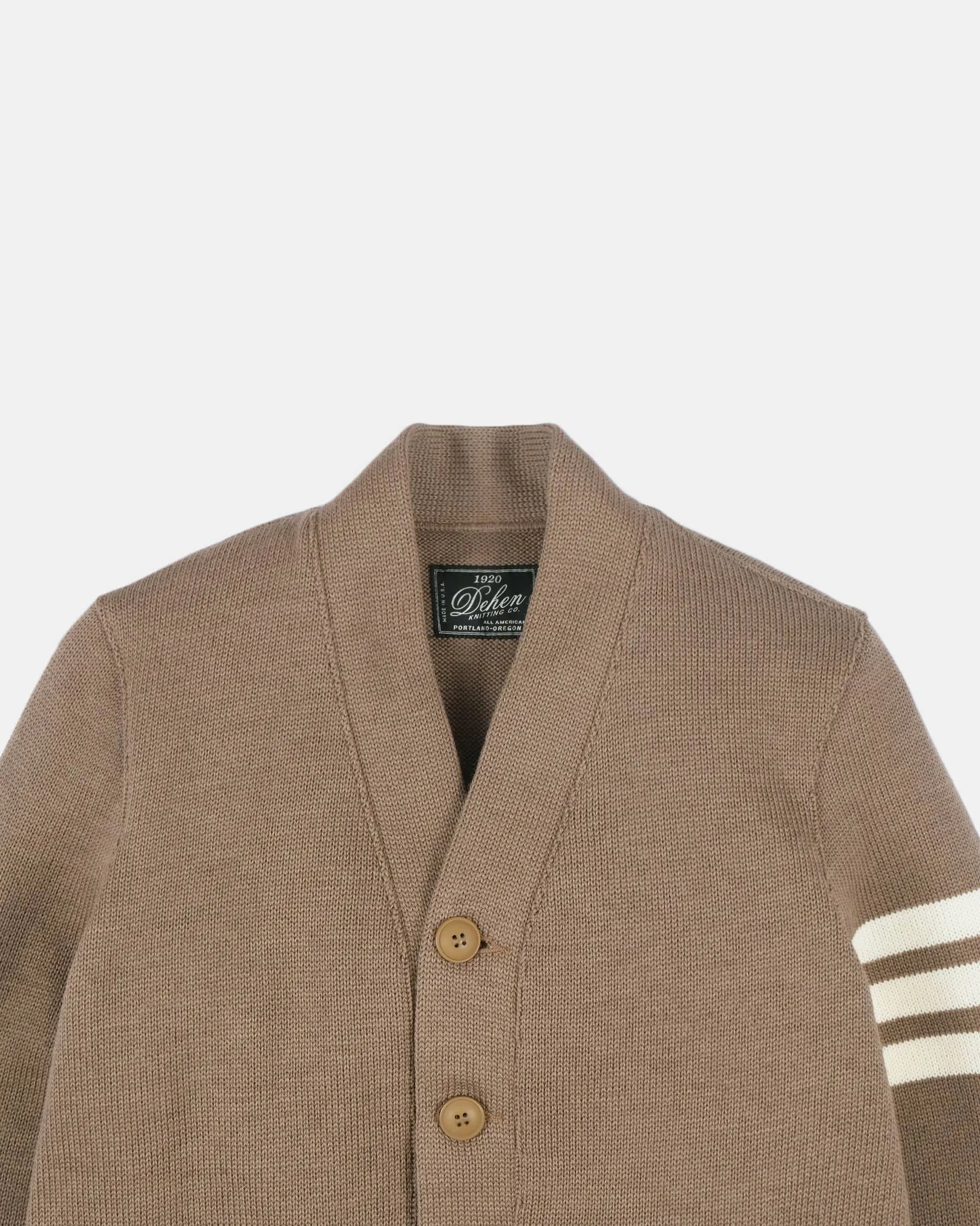 Women's Varsity Cardigan - Café / Off-White