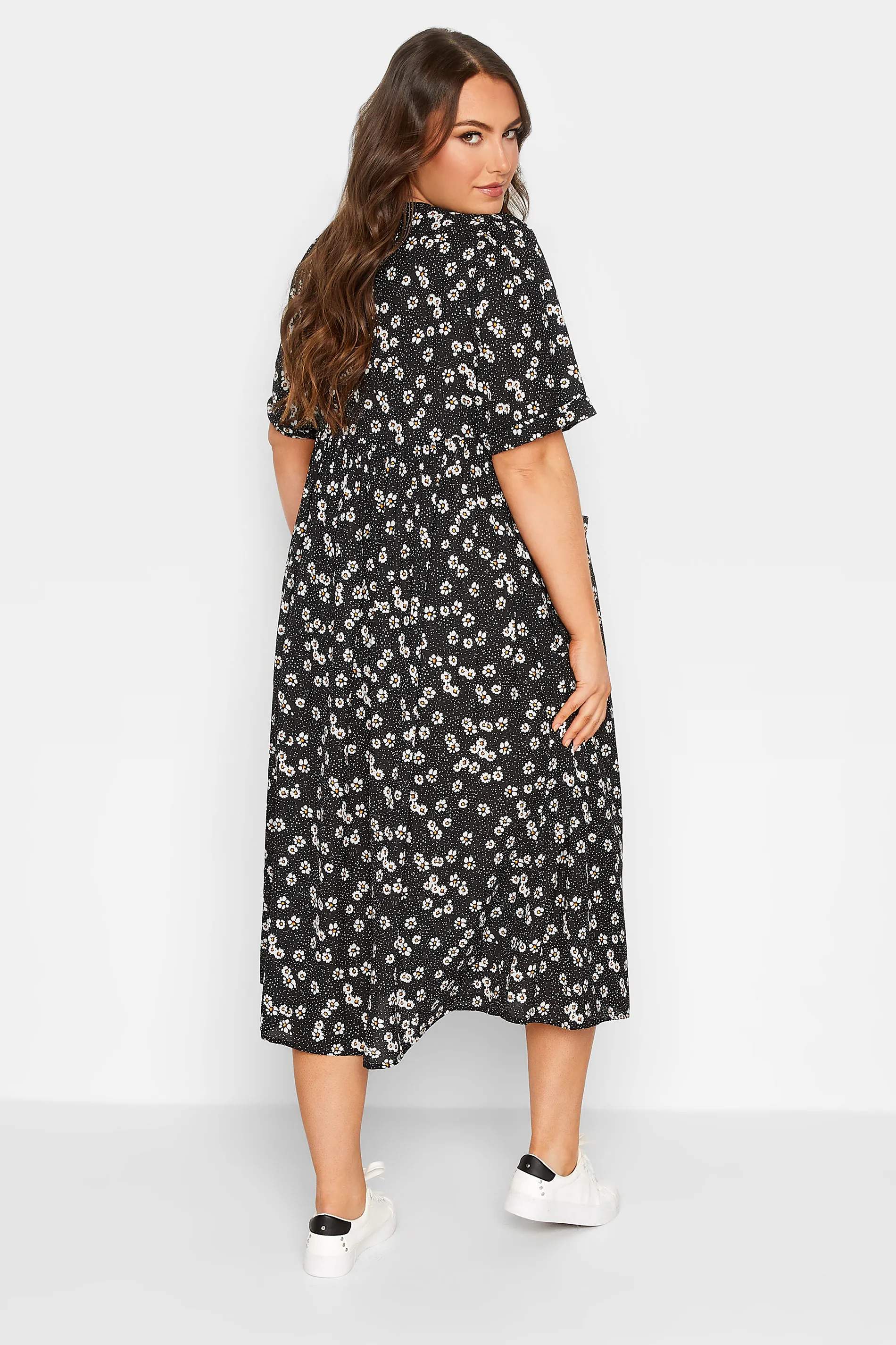 YOURS Curve Black Daisy Print Smock Dress