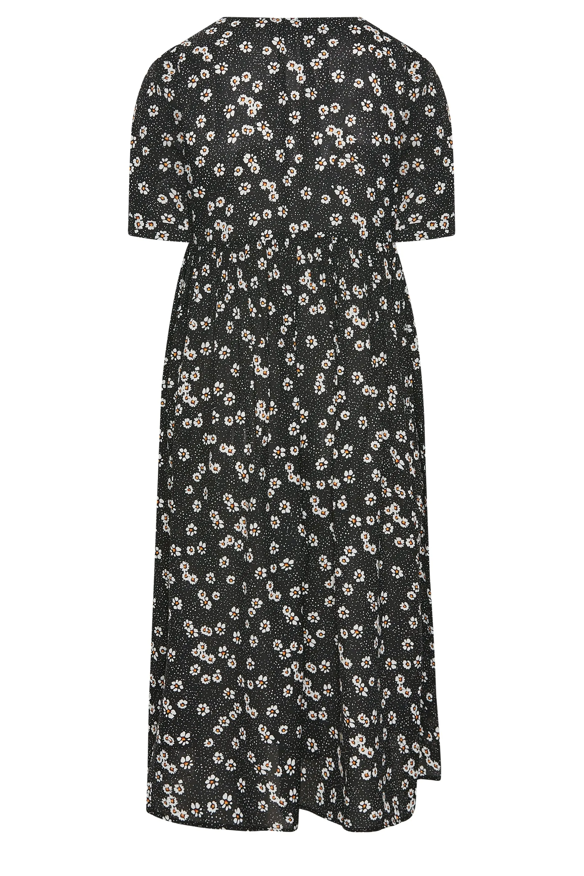 YOURS Curve Black Daisy Print Smock Dress