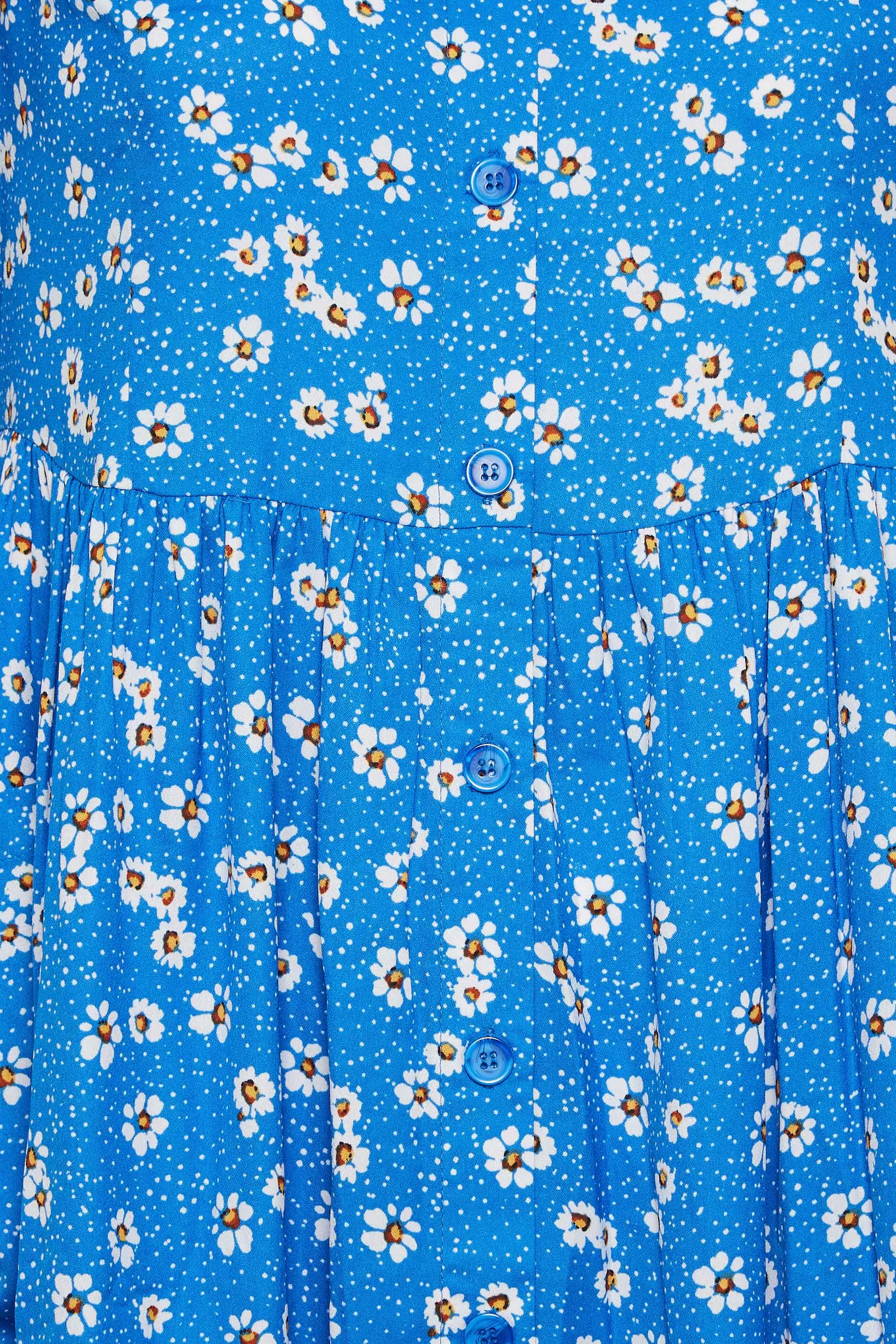 YOURS Curve Blue Daisy Print Smock Dress