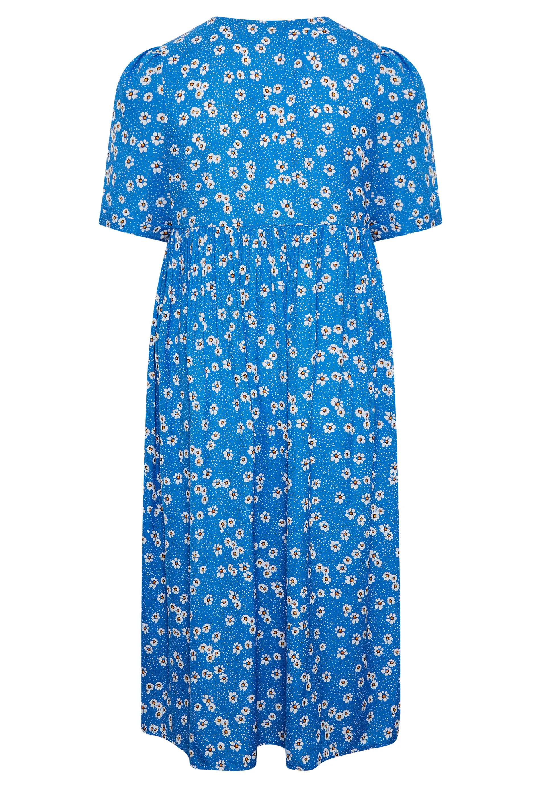 YOURS Curve Blue Daisy Print Smock Dress